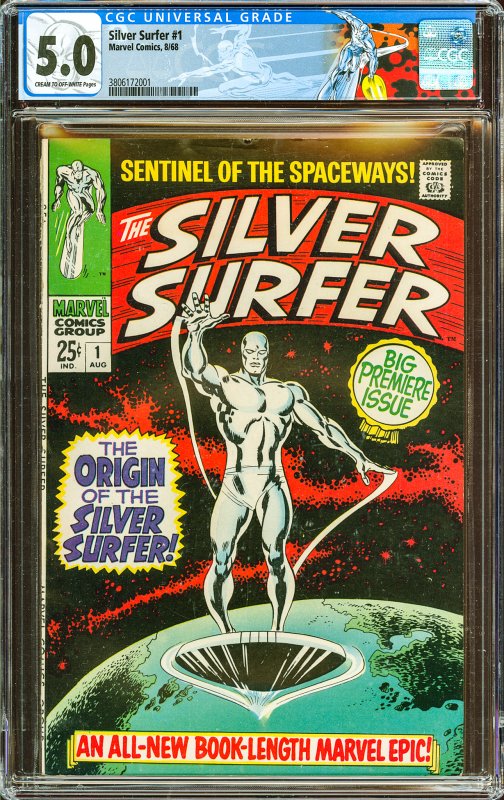 The Silver Surfer #1  (1968) CGC Graded 5.0 - Custom Label, 1st Issue!