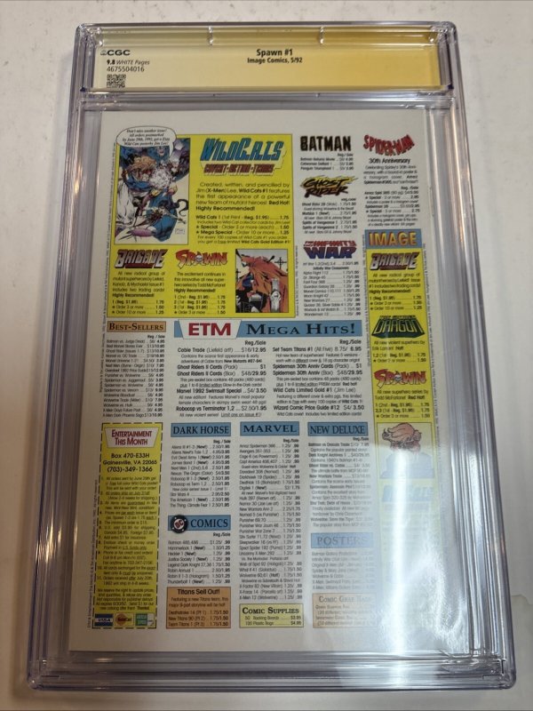 Spawn (1992) # 1 (CGC 9.8 SS) Signed Ken Stacy * 1st Full App