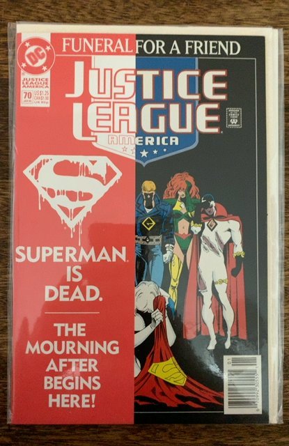 Justice League America #70 Newsstand Edition cardstock variant