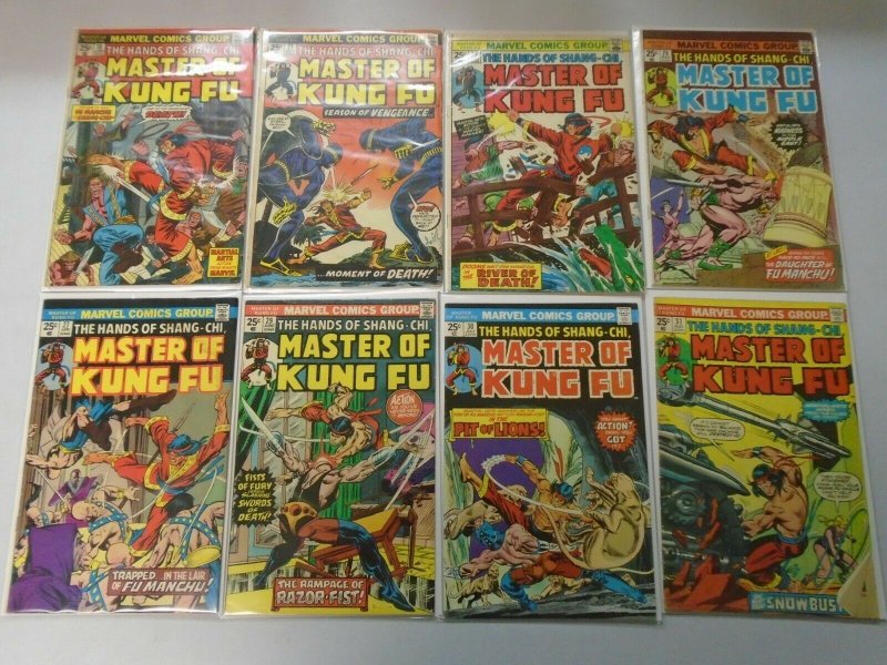 Master of Kung Fu lot 16 different 25c covers from #18-34 avg 5.0 VG FN (1974-76