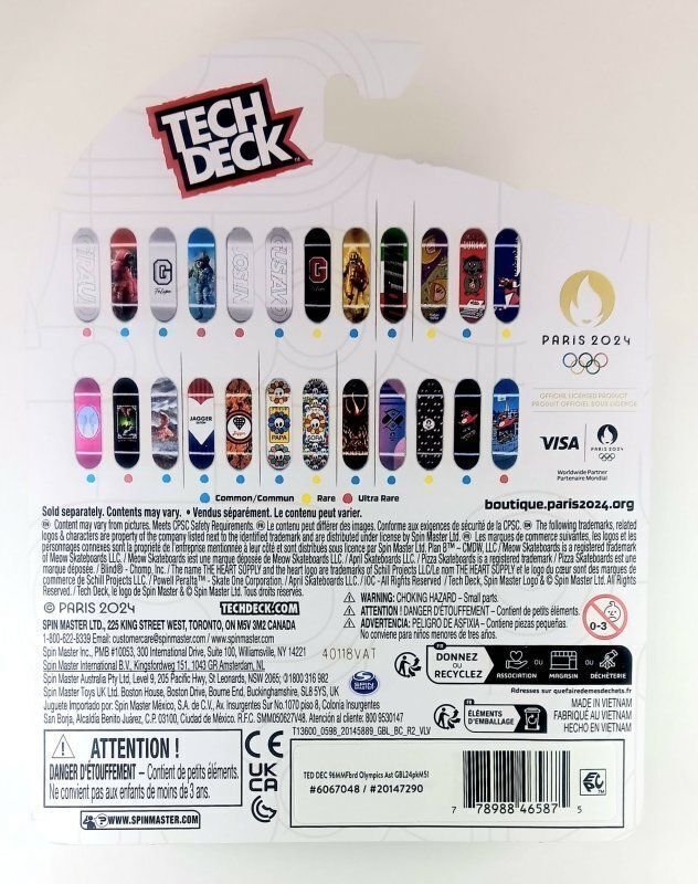 VINCENT MILOU | 2024 PARIS OLYMPIC GAMES | TECH DECK COMMON #20147290 | NIB