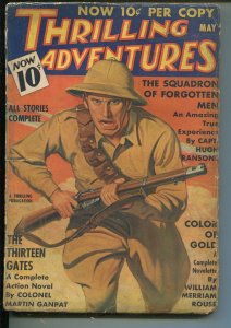 THRILLING ADVENTURES 05/1936-ACE JORDAN-HARD BOILED-PULP-vg minus