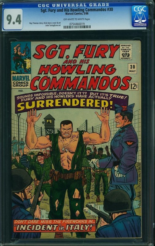 Sgt. Fury #30 (1966) CGC 9.4 NM