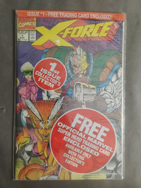 X-Force #1 Bagged Variant (1991) with Deadpool Card NM