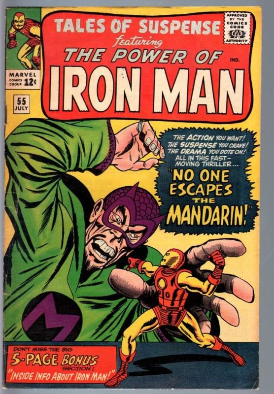 TALES OF SUSPENSE #55 1964-IRON MAN/MANDARIN-MARVEL-VG plus VG+