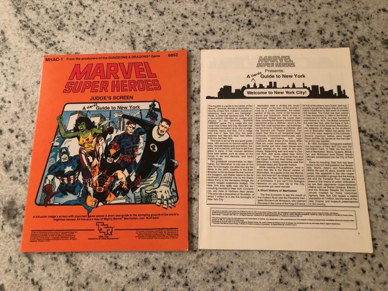 Marvel Super Heroes Campaign Book & Judge's Screen MHAC-1 6852 TSR D&D RPG JW1