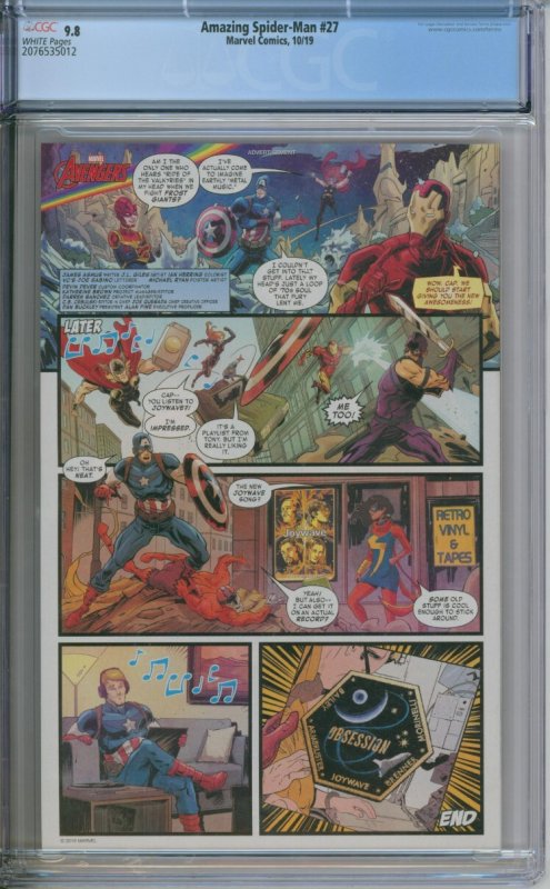 Marvel Comics Amazing Spider-Man #27 (LGY #828) CGC 9.8 Nick Spencer