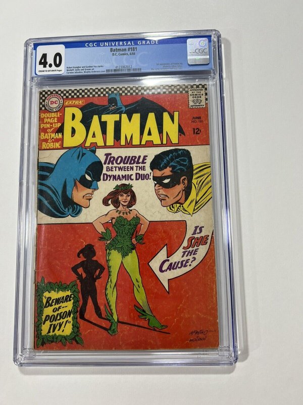 Batman 181 cgc 4.0 cr/ow pages Dc comics 1966 1st poison Ivy 