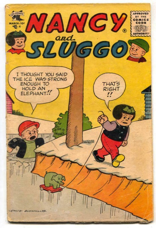 Nancy and Sluggo #142 1957- EARLY PEANUTS- VG