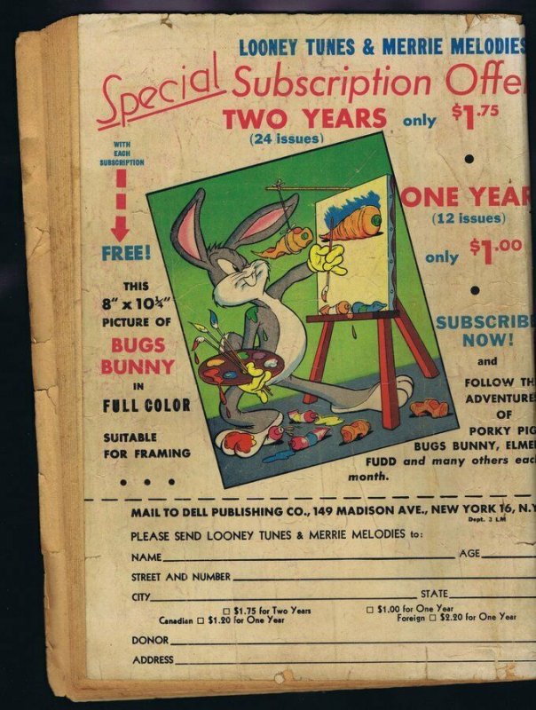 Looney Tunes Merrie Melodies 53 ORIGINAL Vintage 1946 Dell Bugs Bunny Golden Age