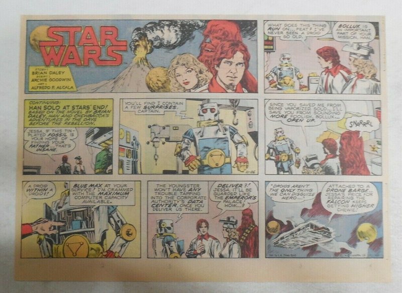 Star Wars Sunday Page by Alfred Alcala from 10/26/1980 Large Half Page Size!