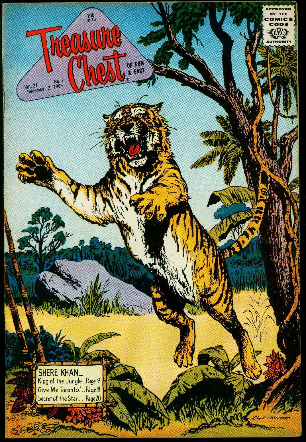 Treasure Chest Vol 21 7 1965 Tiger cover Shere Khan FN Comic Books