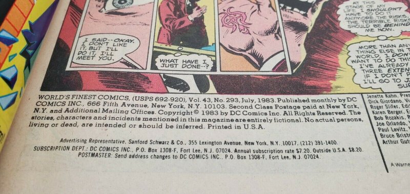 WORLDS FINEST #293 (1941 Series) (DC) (1983) Newstand Variant NM