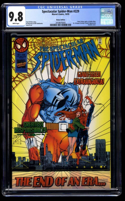 Spectacular Spider-Man #229 CGC NM/M 9.8 White Pages Deluxe Edition!