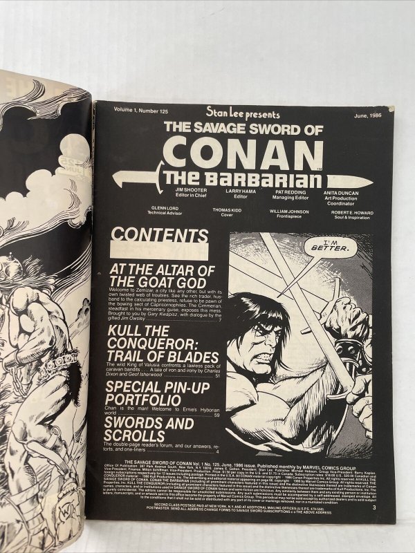 Savage Sword Of Conan #125 Marvel Magazine 