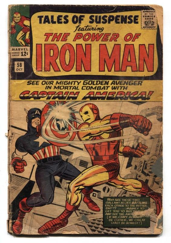 TALES OF SUSPENSE #58-FIRST CAPTAIN AMERICA IN TOS-1964-bargain