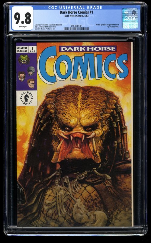 Dark Horse Comics #1 CGC NM/M 9.8 White Pages 1992