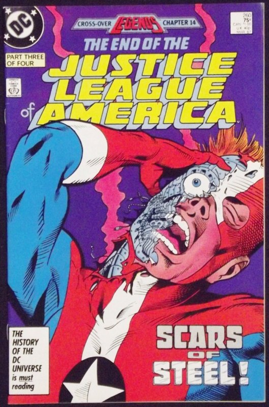 JUSTICE LEAGUE OF AMERICA #260 VF+ DEATH OF STEEL LEGENDS X-OVER