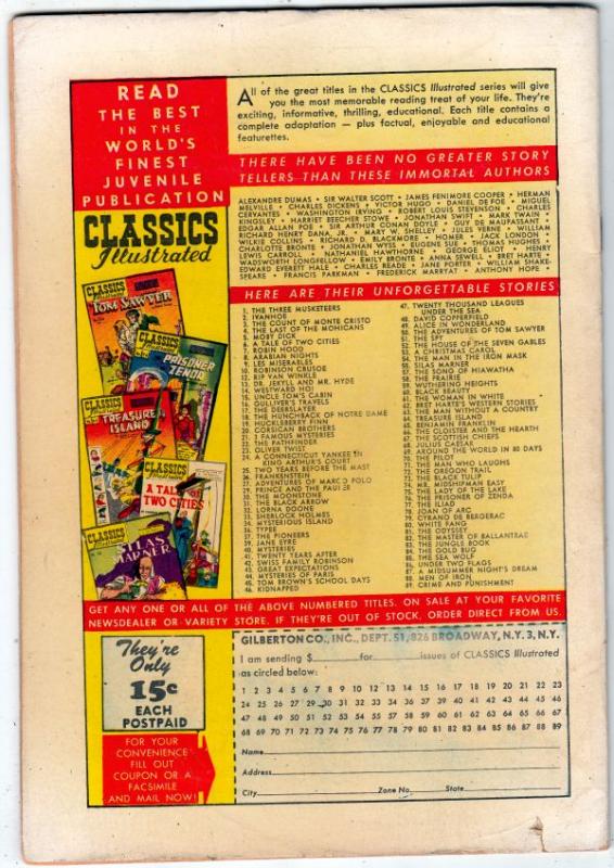 Classics Illustrated #89 (Nov-51) VG/FN Mid-Grade 