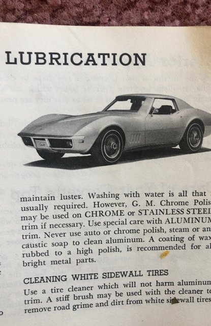 ‘68 corvette owner’s manual,72p