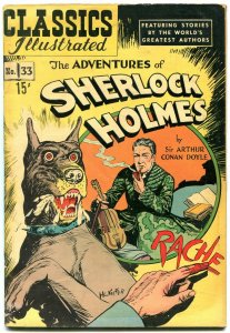 Classics Illustrated  #33-HRN 71-ADVENTURES OF SHERLOCK HOLMES-Doyle FN