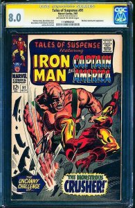 Tales of Suspense #91 (Marvel, 1967) CGC 8.0 SS Stan Lee!