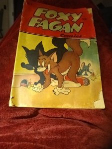 FOXY FAGAN #5 1947-DEARFIELD PUB-golden Age Funny Animal Cartoon FIREWORKS COVER