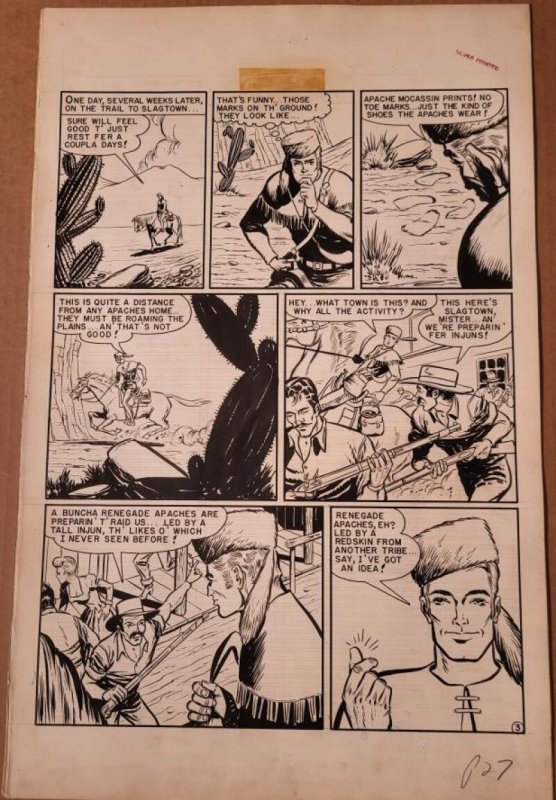 JOHNNY CRAIG original art, GUNFIGHTER #7, 6 PAGES full story ,1949, BUCKSKIN KID