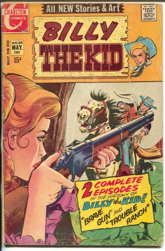 Billy The Kid #84 1971-Charlton-gunfight girl cover-violence-crime-G/VG