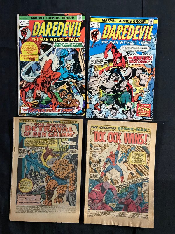 MARVEL BRONZE AGE COMIC LOT MOST VG-FN+ AVENGERS, FANT. 4, DAREDEVIL, LUKE CAGE