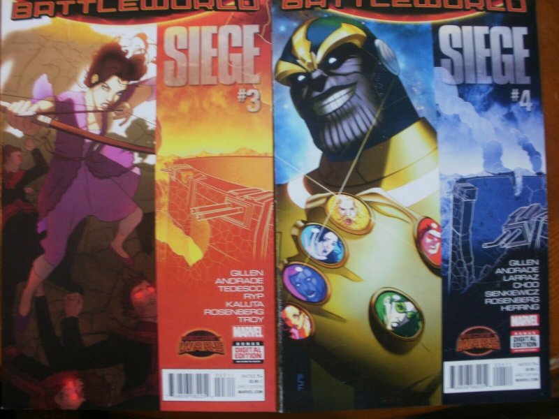 4 Marvel Secret Wars BATTLEWORLD SIEGE #1 #2 #3 #4 (Kang Fury Thanos Ben Grimm) 