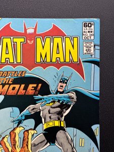Batman #340 (1981) Newsstand - Battles the Mole - VF/NM!
