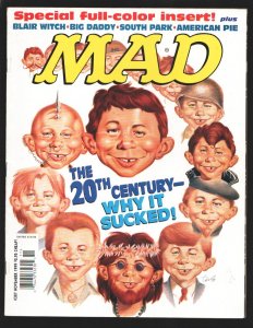 Mad Magazine #387 11/1999-The 20th Century-Why It Sucked cover-parodies- Ange...