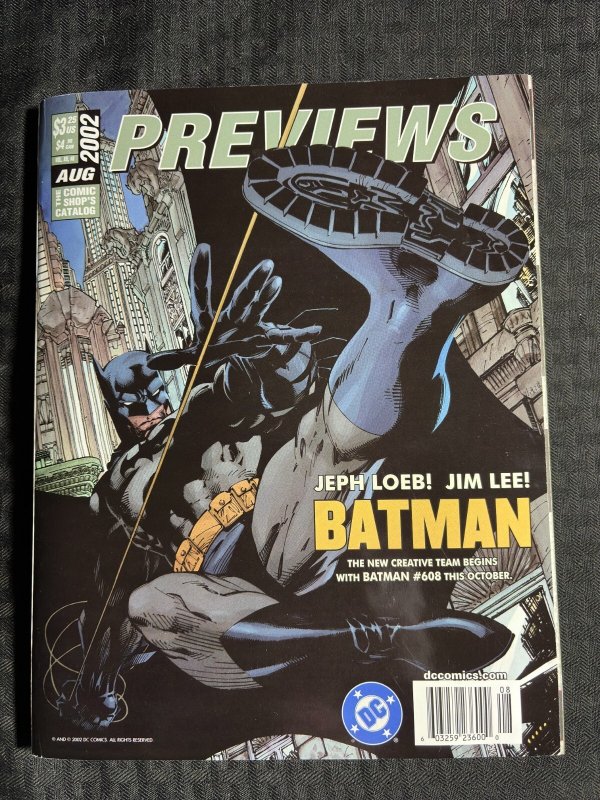 2002 Aug PREVIEWS Comic Catalog FVF 7.0 Tomb Raider / Jim Lee Batman