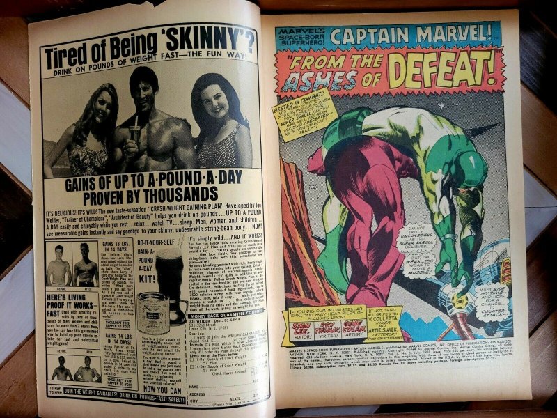 Captain Marvel #3 VG+ (Marvel 1968) From the Ashes of Defeat vs Super Skrulls