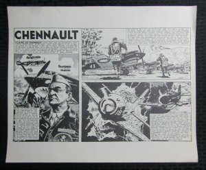 1975 CHENNAULT by Wally Wood 17x14 Black & White Print FN 6.0