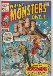 Where Monsters Dwell #1 (Jan-70) GD/VG Affordable-Grade Sporr