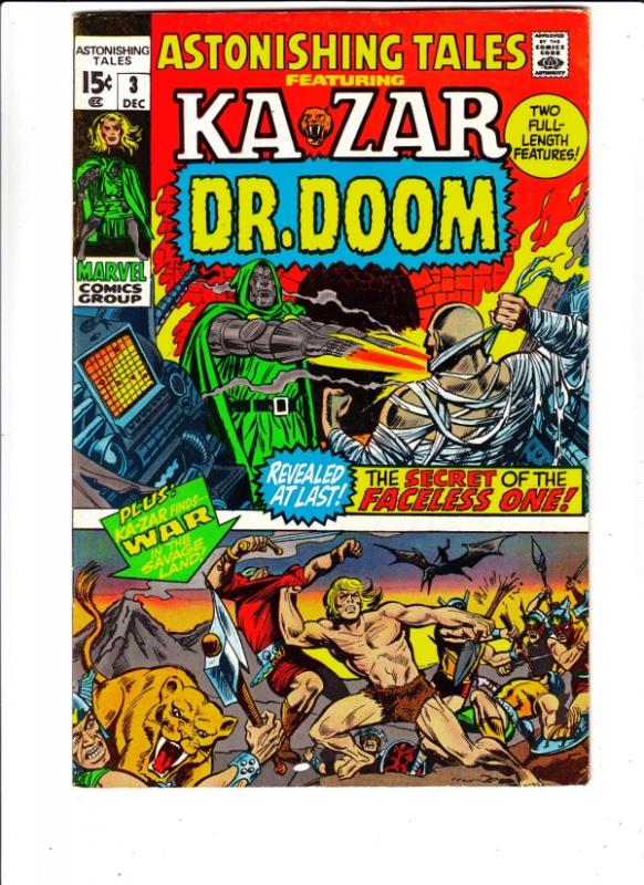 Astonishing Tales #3 (Dec-70) FN/VF+ High-Grade Ka-Zar, Doctor Doom