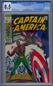 CAPTAIN AMERICA #117 CGC 8.5 1ST FALCON REDWING