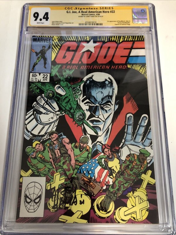G.I. Joe (1984) #22 (CGC 9.4 SS) Signed Larry Hama * Marvel Comics*American Hero