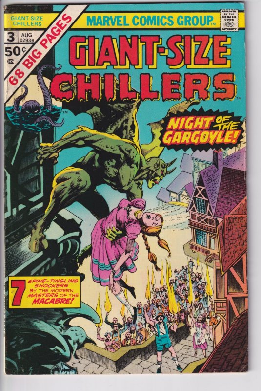 GIANT-SIZE CHILLERS #3 (Aug 1975) Nice FN 6.0 cream to white!