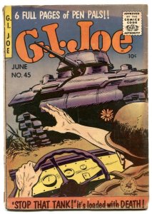 G.I. Joe #45 1955-Tank attack cover- War comic VG