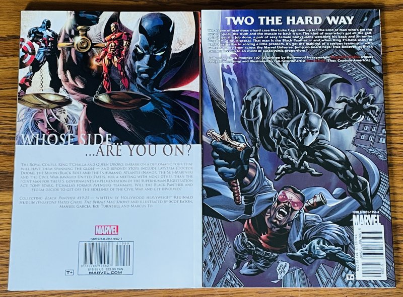 LOT OF 2 BLACK PANTHER TPBs CIVIL WAR #1 2016 & BAD MUTHA 2006 1ST PRINTS Marvel