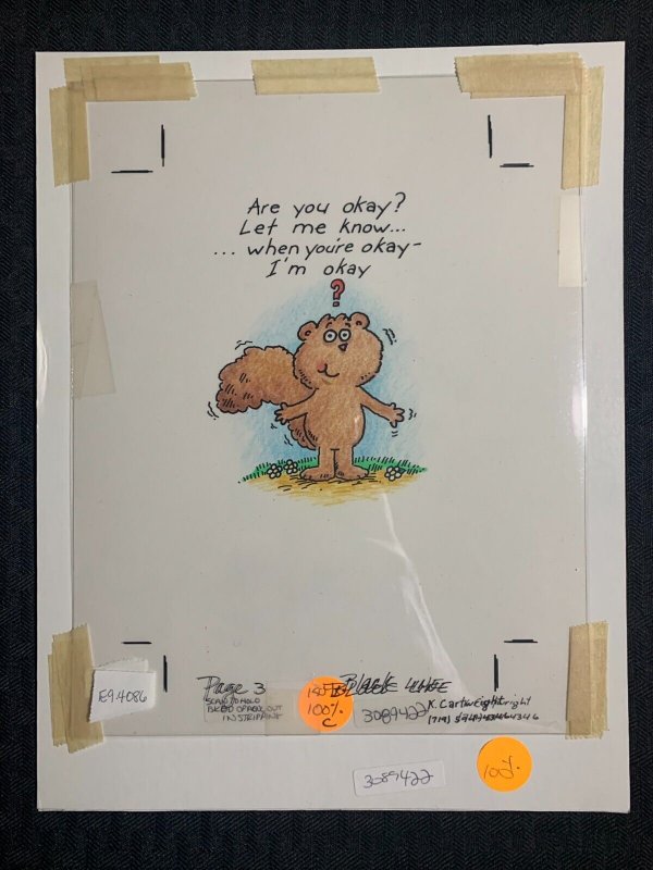 ARE YOU OKAY? Cartoon Cute Squirrel 8x10.5 Greeting Card Art #4086 w/ 1 Card