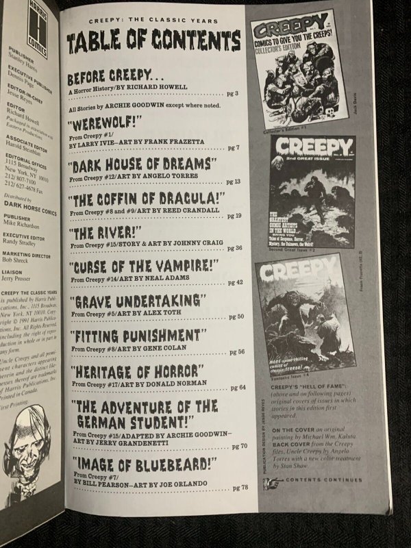 1991 CREEPY The Classic Years SC FN+ 6.5 1st Harris Comics