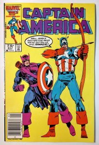 Captain America #317 (8.0-NS, 1986) 1st Team App Death-Throws