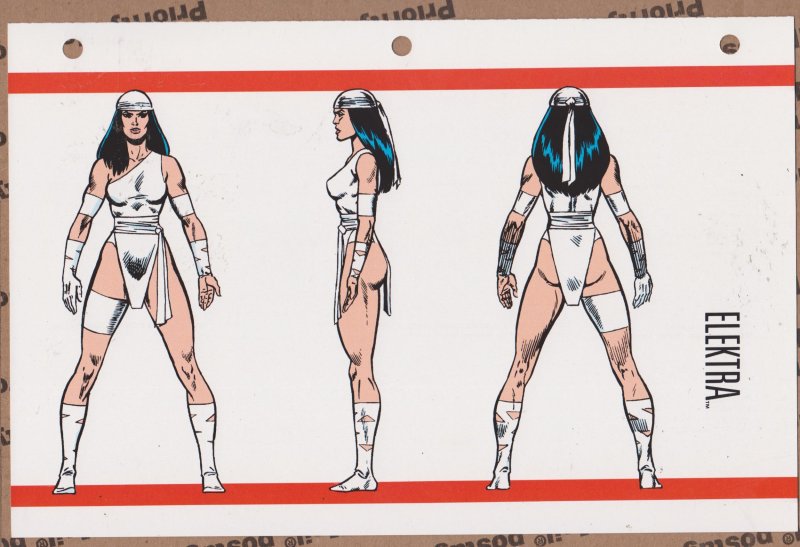 Official Handbook of the Marvel Universe Sheet- Elektra