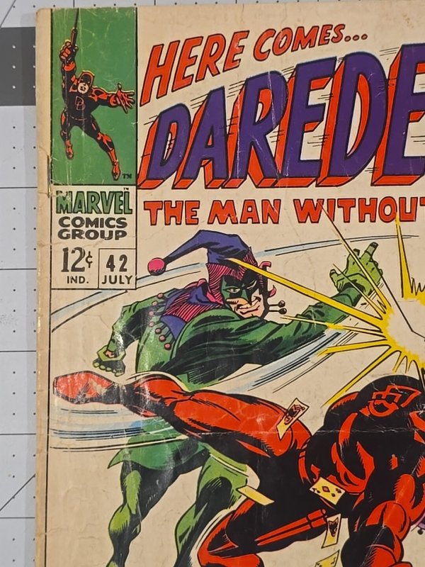 Daredevil #42 ?-1st Appearance & Origin Of The Jester— Marvel Comics— July-1968