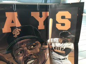 WILLIE MAYS Upper Deck BASEBALL MLB Promo Poster; 1992 22 x 34; NM, V. Wells art