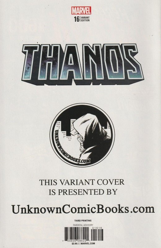 Thanos # 16 Virgin Unknown Comics 3rd Print Variant Cover NM Marvel 2018 [T4]